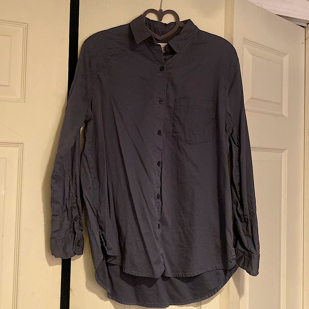 Universal Thread Grey Blue Button Up top